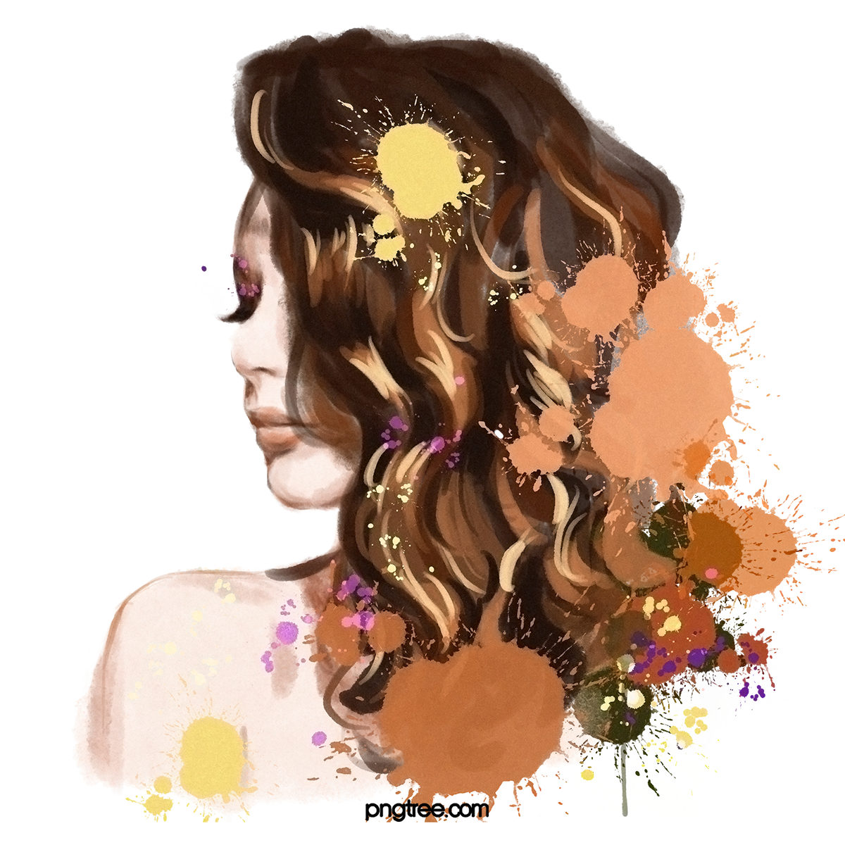 —Pngtree—watercolor woman portrait avatar watercolor_5148074